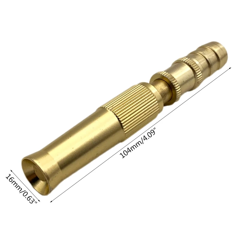 16mm Solid Brass Hose Nozzle Heavy Duty HIGH Pressure Nozzle for Garden Hose