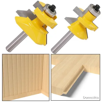 

2PCS 8mm" Handle V-Groove And Matching Frame Edge Tenon Carbide Knife Woodworking Cutter Set New Arrival Home Wooden Accessories