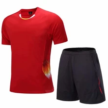 Теннисный спортивный костюм с круглым вырезом, быстросохнущая футболка и шорты для летней пары, одежда для бадминтона, дышащая впитывающая пот L974SHC
