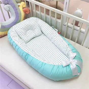 

Newborn Baby Summer Mesh Breathable Nest Crib Cot Bed Portable Removable Washable Portable Traveling Sleepy Cradle With Bumper