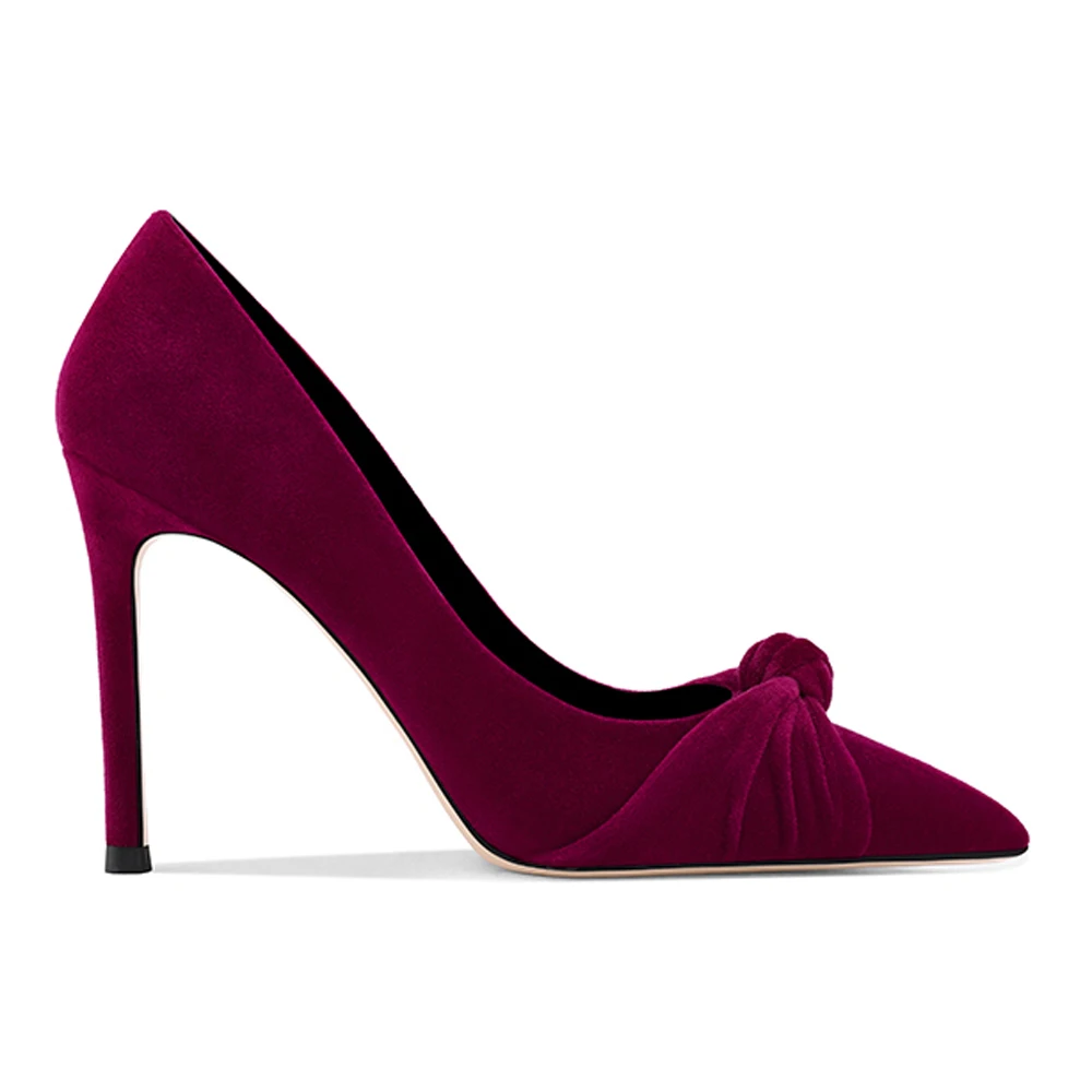 

LOVIRS Women Basic Slip On Shallow Bowknot Pointed Toe High Heel 10cm Stiletto Pumps Sexy Party Heels Fashion Shoes Plus Size