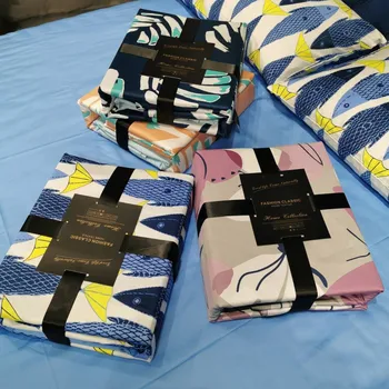 

Cotton 80 Branch Satin Long-staple Cotton Four-piece Set Garden Flower Digital Printing Cotton Quilt Cover Sheet