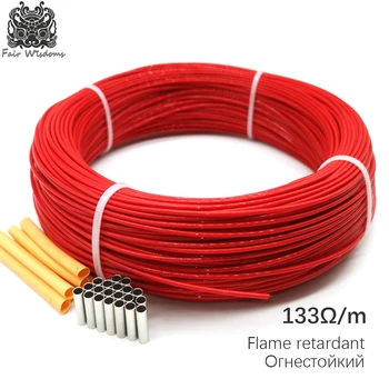 

3k 133ohm 5V-220V-300V carbon fiber heating cable PTFE Flame retardant heating wire floor heating electro-thermal wire line