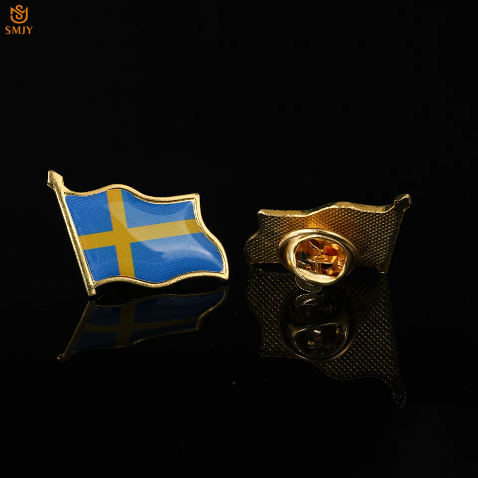 

United Nations Badge Swedish Waving Flag Brooch Lapel Tie/Suit Friendship Patriotic Jewelry Pin Brooch Accessory
