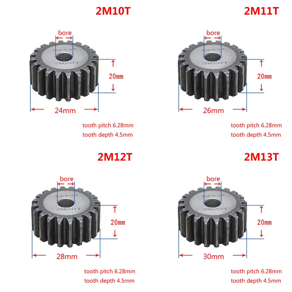 2 Stück Stirnräder 0,8 Modul – 50 Zähne, 45# Stahl, CNC-gefräst, Boss-Loch 6 Mm – Für Förderbänder, Getriebe & Robotik