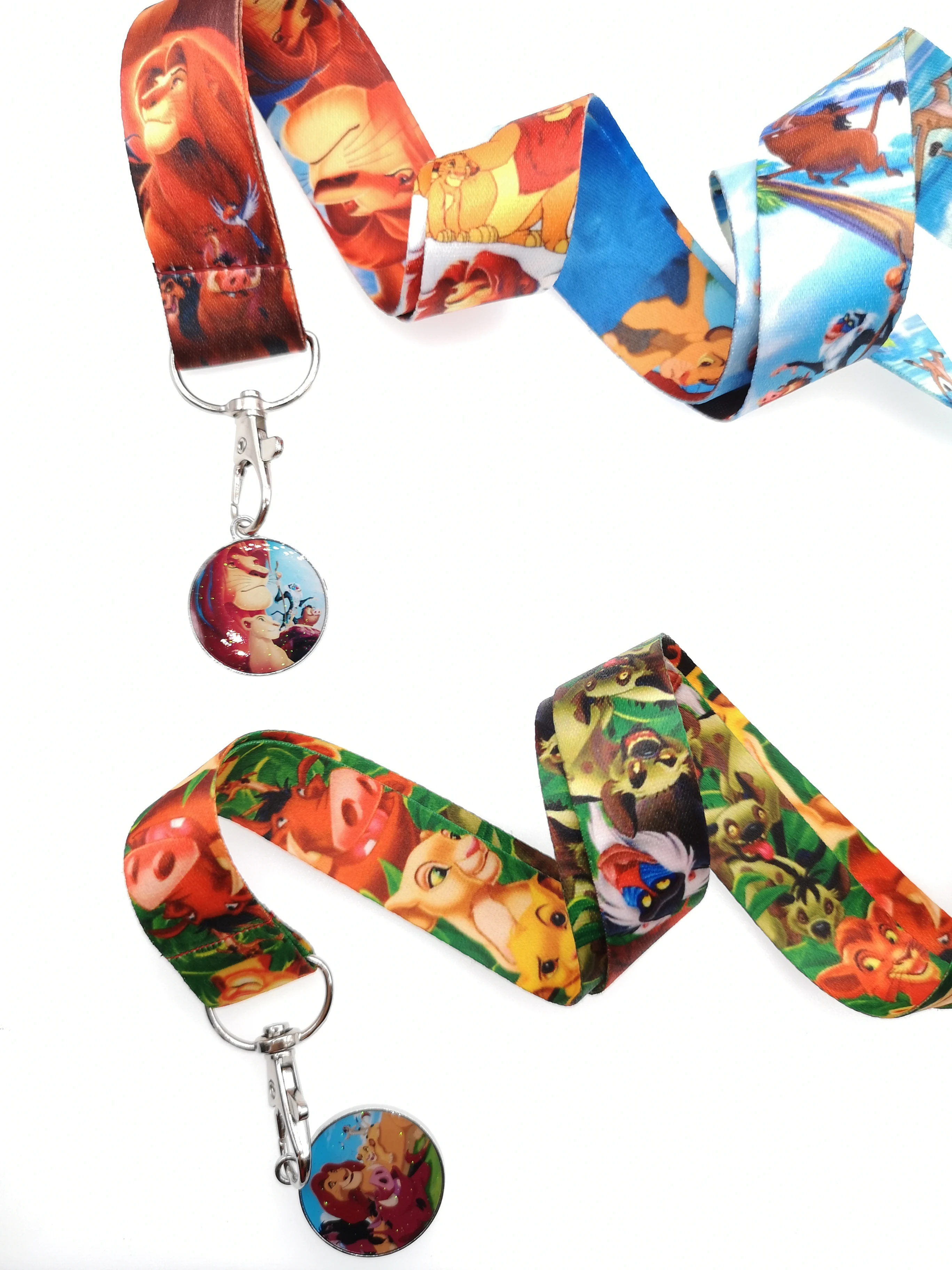 

new 1pcs cartoon lion king pendant Key Lanyard Badge ID Cards Holders Neck Straps with Keyring Gifts Party Favors