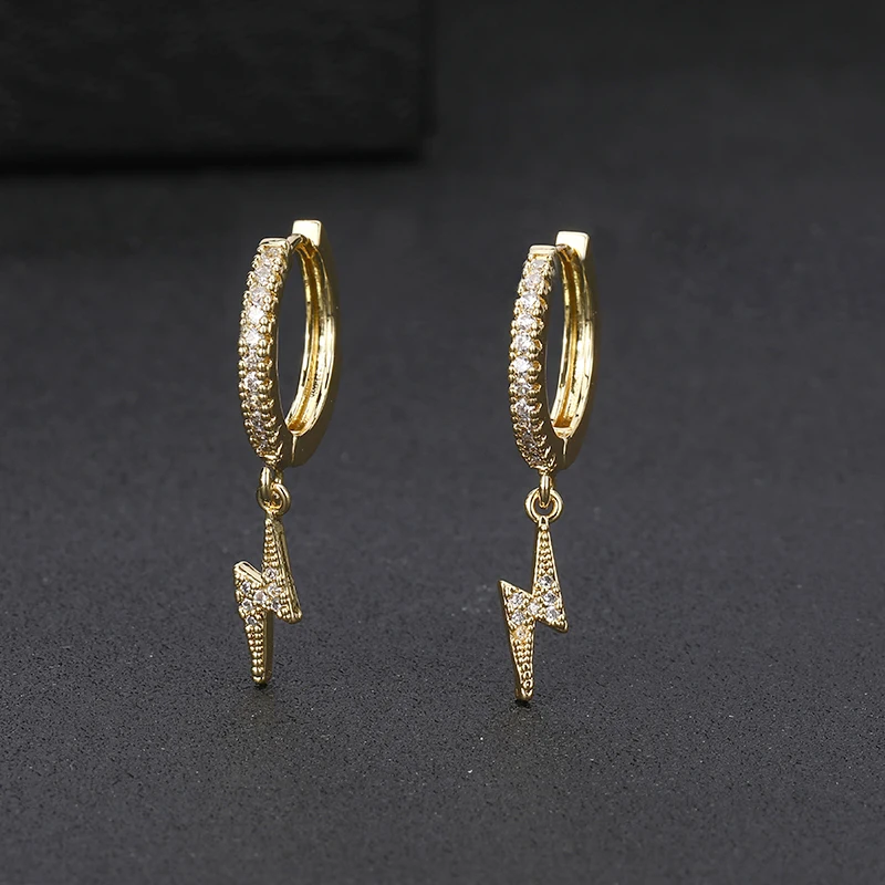 Трендовые AAAAA кубический циркон золото серебро роскошные длинные серьги проложить Полный CZ маленькие серьги-кольца для женщин ювелирные изделия pendientes aro