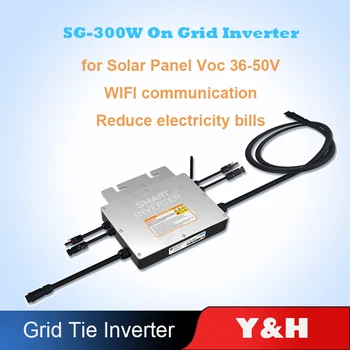 

300W Waterproof Grid Tie Inverter MPPT Pure Sine Wave DC18-50V Input AC120/230V Output Micro Inverter for 30V 36V Solar Panel