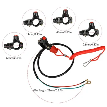 

ATV Motorcycle Dirt Bike Tether Line Kill Switch Universal for 2 Stroke 49cc 50cc 70cc 110cc 125cc Quad Pitbike Safety Lanyard