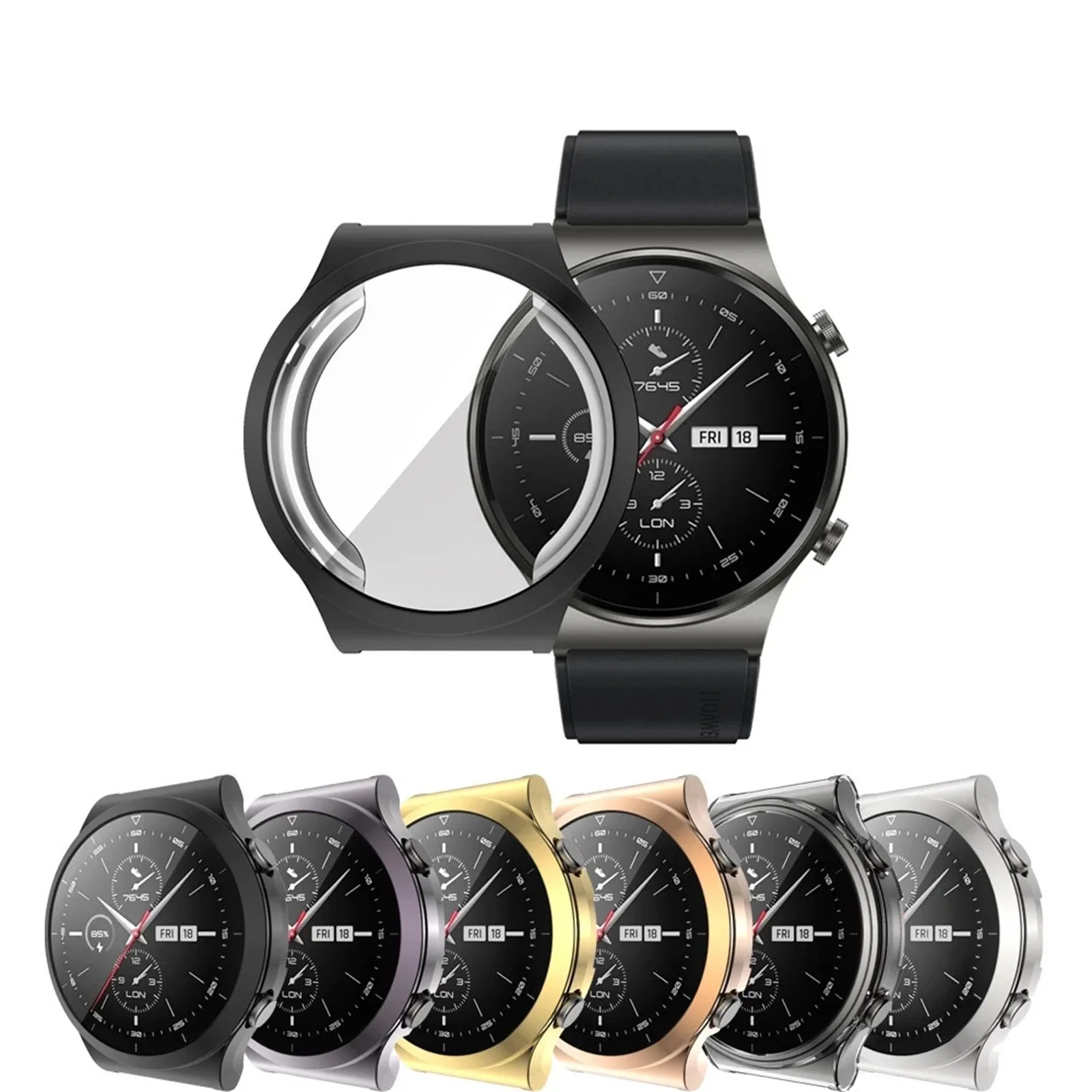 Мягкий защитный чехол из ТПУ на весь экран рамка для Huawei Watch Gt 2 Pro ремешок Gt2 бампер