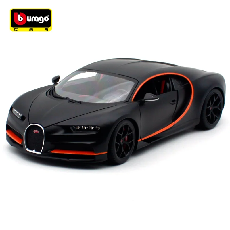 Bburago 1:18 2019 Bugatti Chiron Спортивная крутая черная литая модель гоночного автомобиля