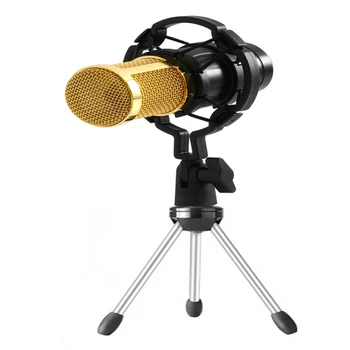 

BM800 Microphone For PC Computer Microphone Professional Condenser with Shock Mount+Foam Cap+Cable +Tripod