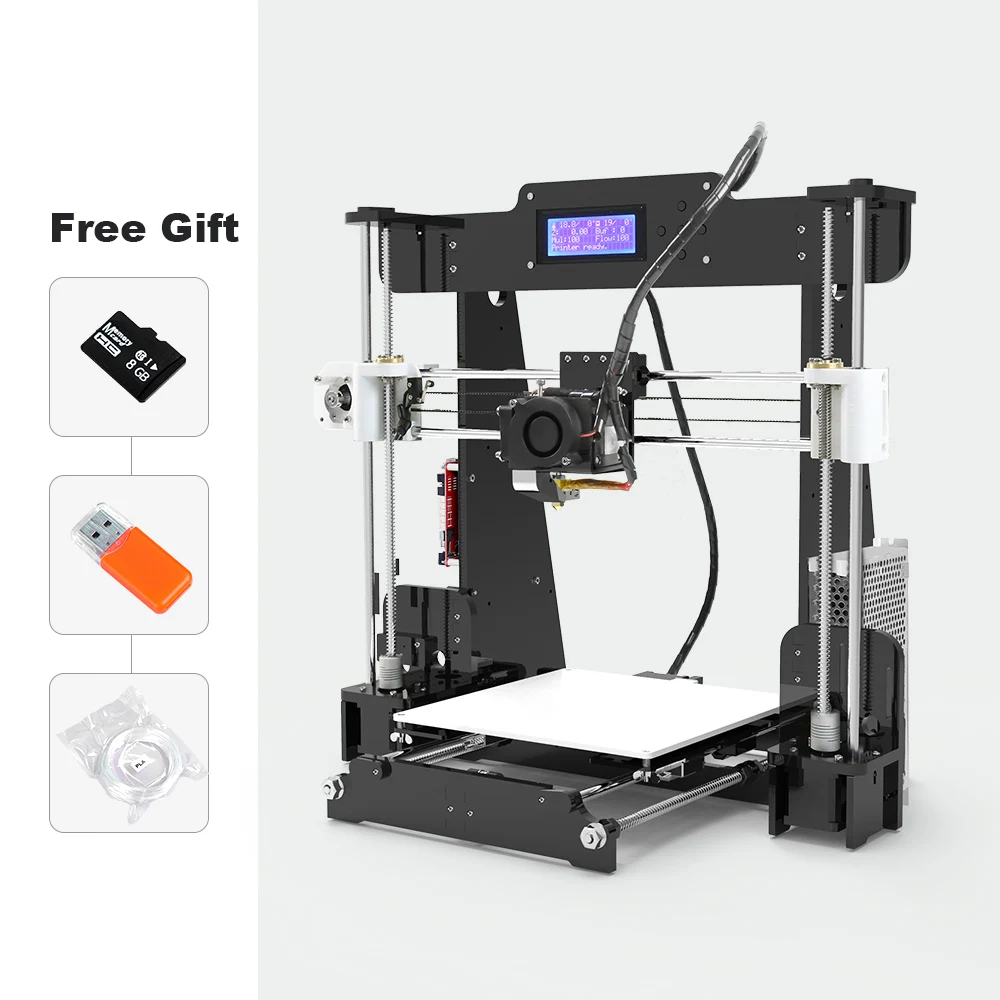 

Anet A8 3D Printer Kit Open source 220*220*240mm Printing Size Full DIY Offline Printing With 10m PLA Filament And SD Card