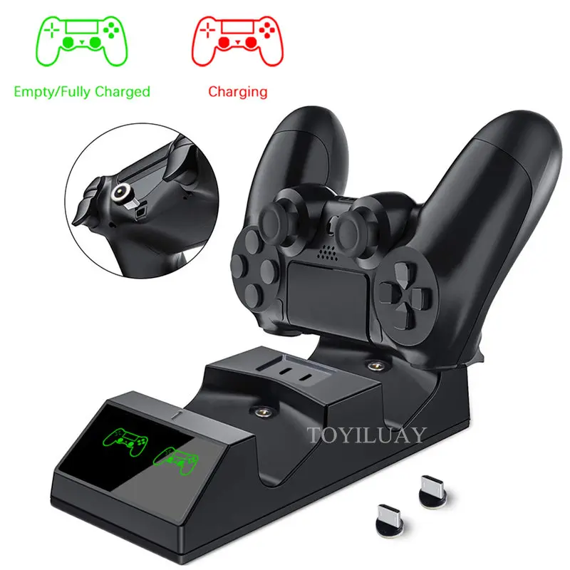 

Fast PS4 Controller Charging Dock Station Dual Charger Stand with LED Indicator Light for Play Station 4/PS4 Slim/PS4 Pro Game