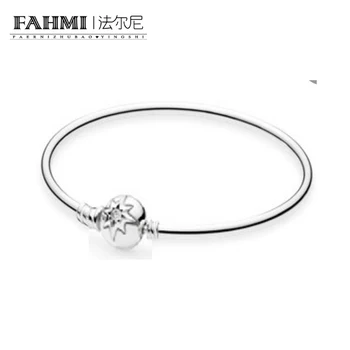 

FAHMI 100% 925 Sterling Silver 1:1 Original 590735CZ Explosion Snowflake Basic Bracelet Vintage Women's Gemstone Jewelry