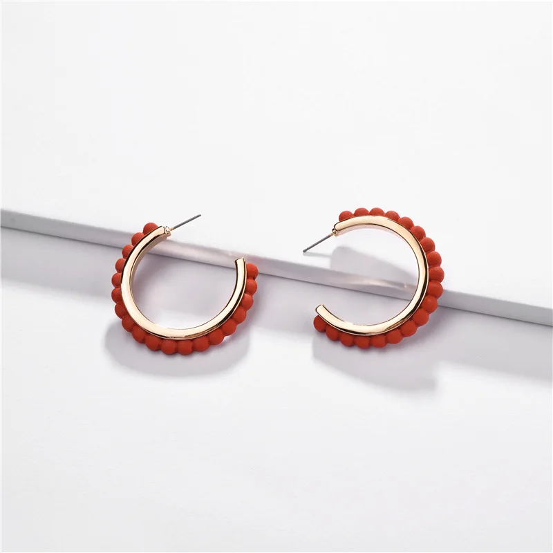 

Gold Alloy Spray Paint Color Flower Hoop Earrings C Geometric Earrings for Women European Fashion Jewelry Accesorios Mujer Gifts