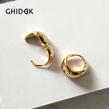

GHIDBK Unique Design Small Shaped C Hoop Earrings Women Handmade Simple Earrings Hoops Statement Street Style Earring Wholesale