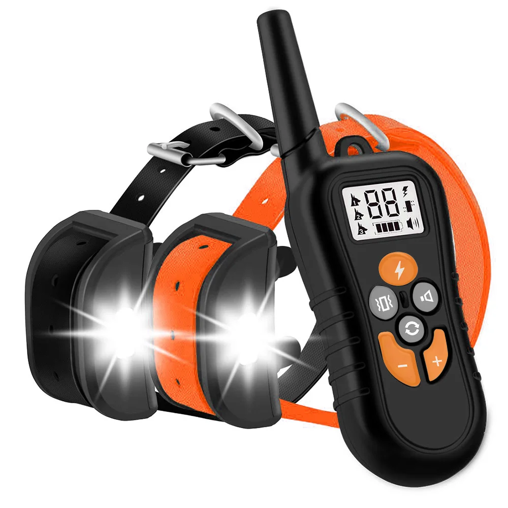 

Dog Training Collar for 2 Dogs Waterproof Rechargeable Range 1400 Ft Shock Collar with Tracking Light Beep Vibration Shock Modes