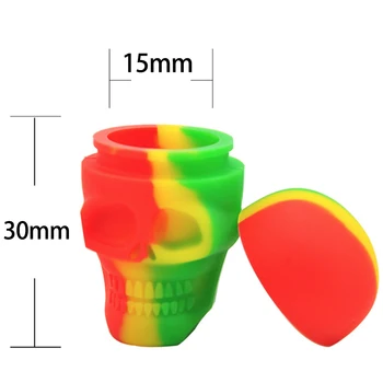 

1Pcs Silicone Container Skull Shape 3ml Storage Oil Jar Box Nonstick Wax Portable Kitchen Home Smoking Smoke Accessories