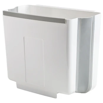 

Kitchen Hanging Trash Can, Collapsible Mini Garbage Bin for Cabinet/Car/Bedroom/Bathroom/Camp,Plastic,Foldable Trash Bin