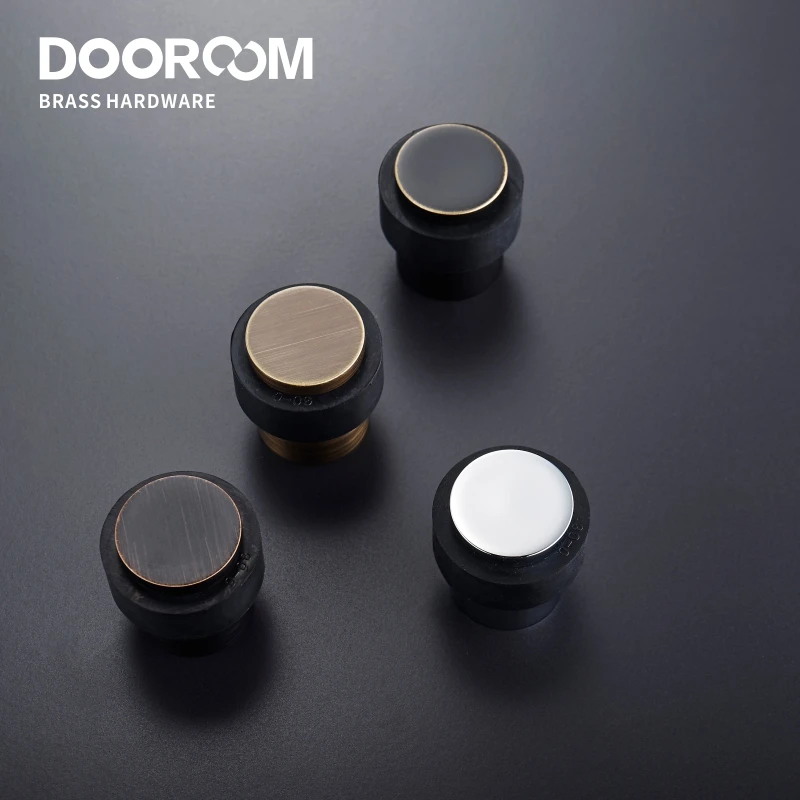 Brass Environmental Rubber Door Stops Bathroom Door Stopper Heavy Duty Floor Mount Bumper Non-magnetic Holder Catch door stopper door stopper bumpers silicone rubber bumpers