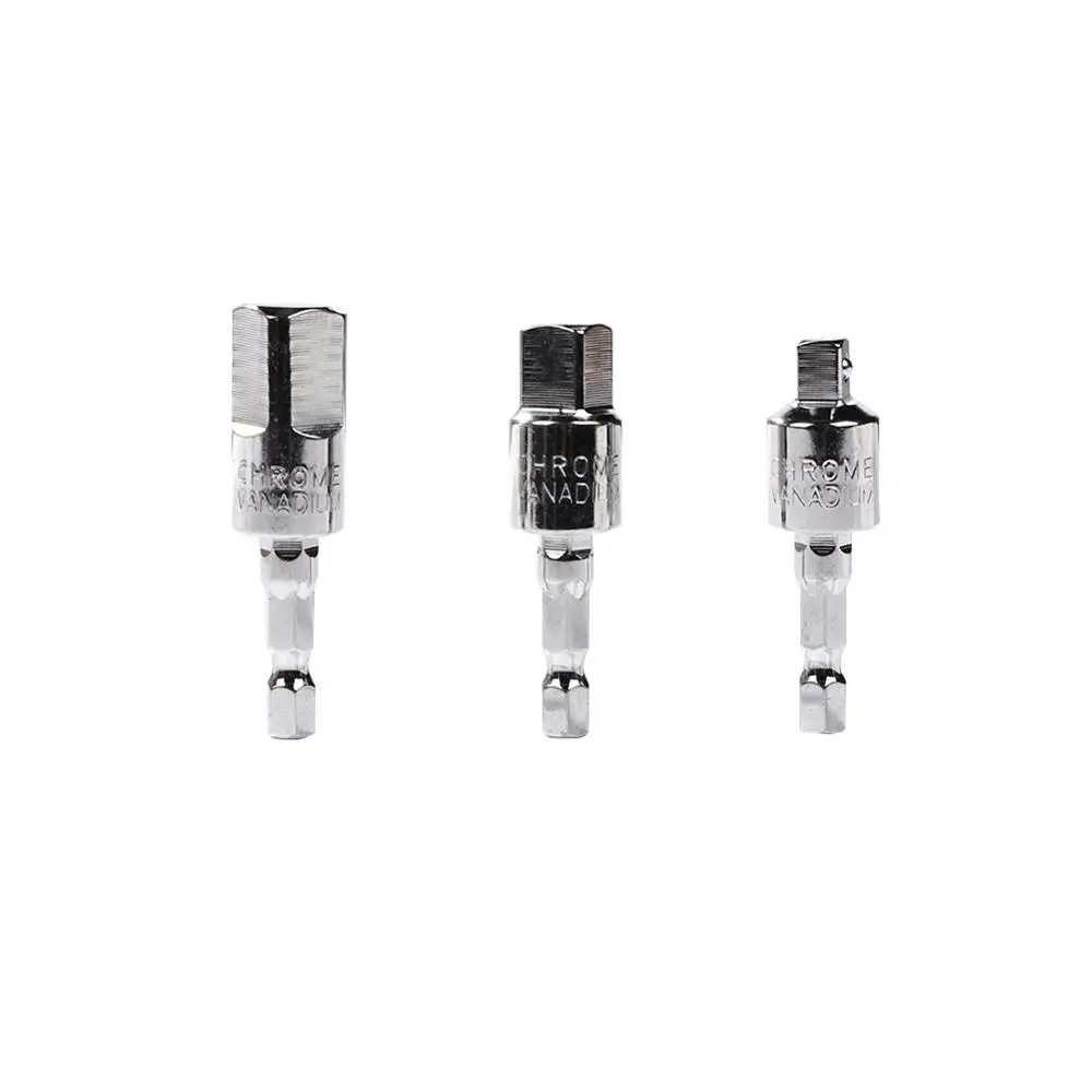 

360-degree 1/4" 3/8" Hot Sale Tool Parts 1/2" Electric Wrench Hexagonal Handle to Square Socket Change-Over Tool Connecting Rod