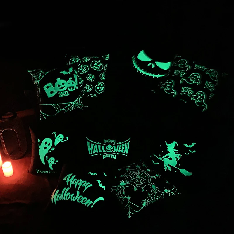 

Creative Luminous Design Halloween Cushion Cover Ghost Pumpkin Witch Polyester Pillowcase Home Decor Fextival Pillow Case