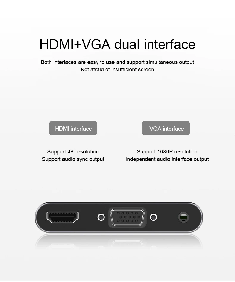 5 в 1 type C к HDTV VGA USB 3,0 адаптер конвертер с 3,5 Jack USB-C адаптер для Mac Air Pro huawei P30 P20 samsung S9 S8