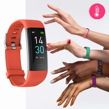 

Clock with Thermometer Body Temperature Smart Watch Bands Women Bracelet Active Fitness Tracker Pedometer Men's Sports Hours