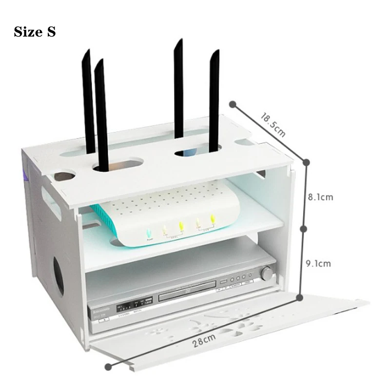 Smile-Cat-Pattern-Wireless-Wifi-Router-Box-PVC-Wall-Shelf-Hanging-Plug-Board-Bracket-Storage-Box(5)