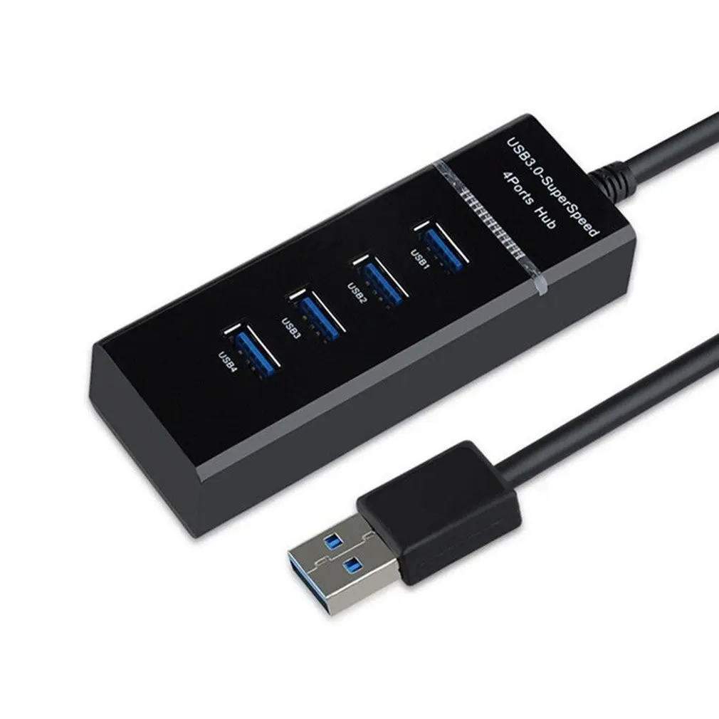Usb-хаб с 4 портами, Высокоскоростной USB 3,0 концентратор, адаптер-удлинитель, портативный usb-разветвитель для ноутбука, ноутбука