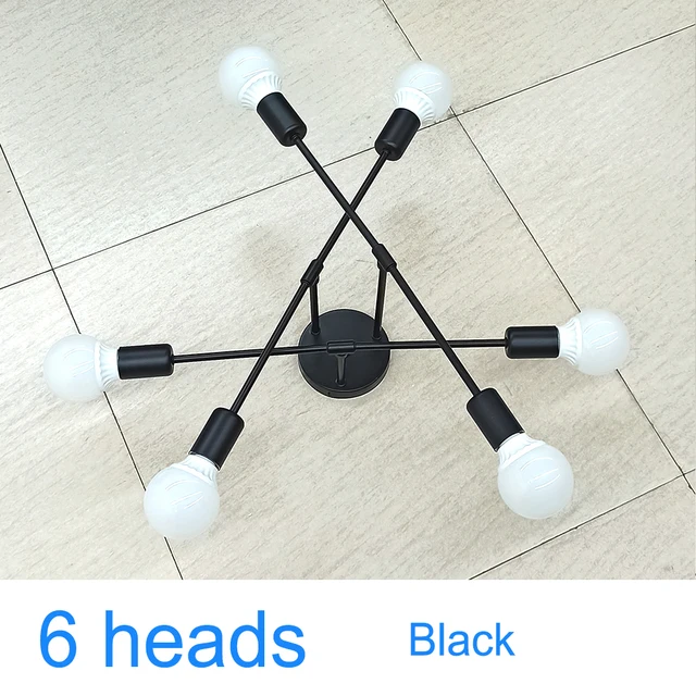 Modren Creative Ceiling Lamp Simple Nordic Pendant Lights American Country Minimalist Bedroom Lights Loft Branch Chandelier Black