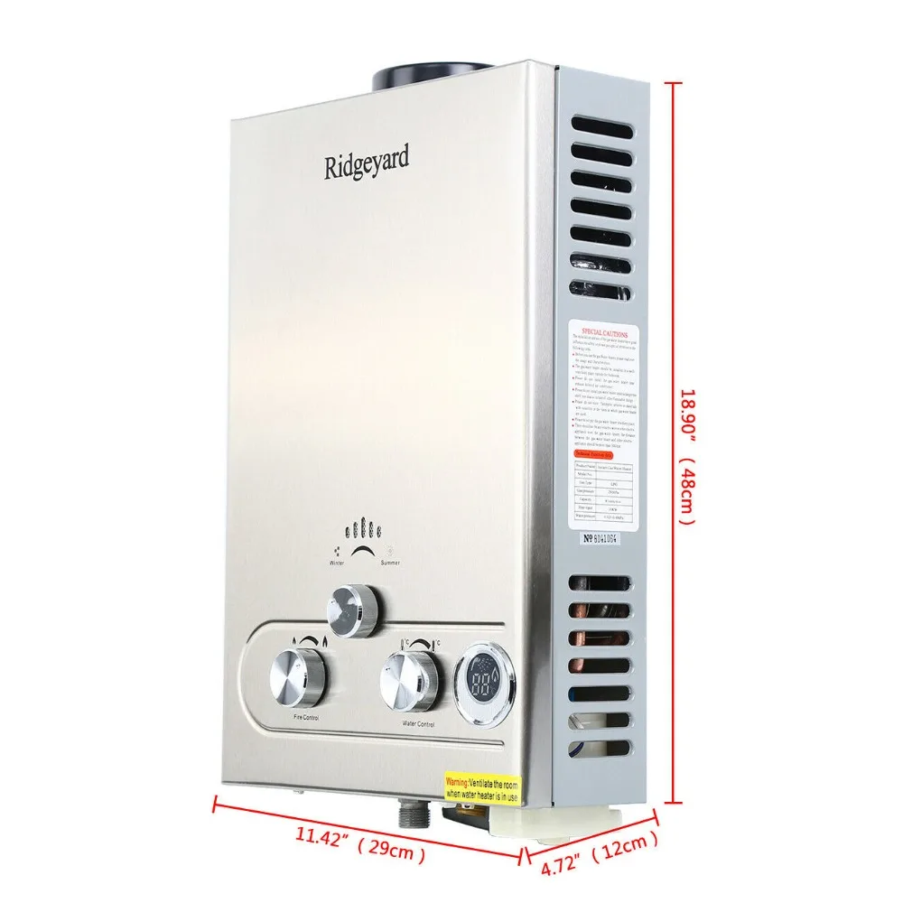 Propane / Butane Gas Water Heater Instant Thankless Boiler With Shower