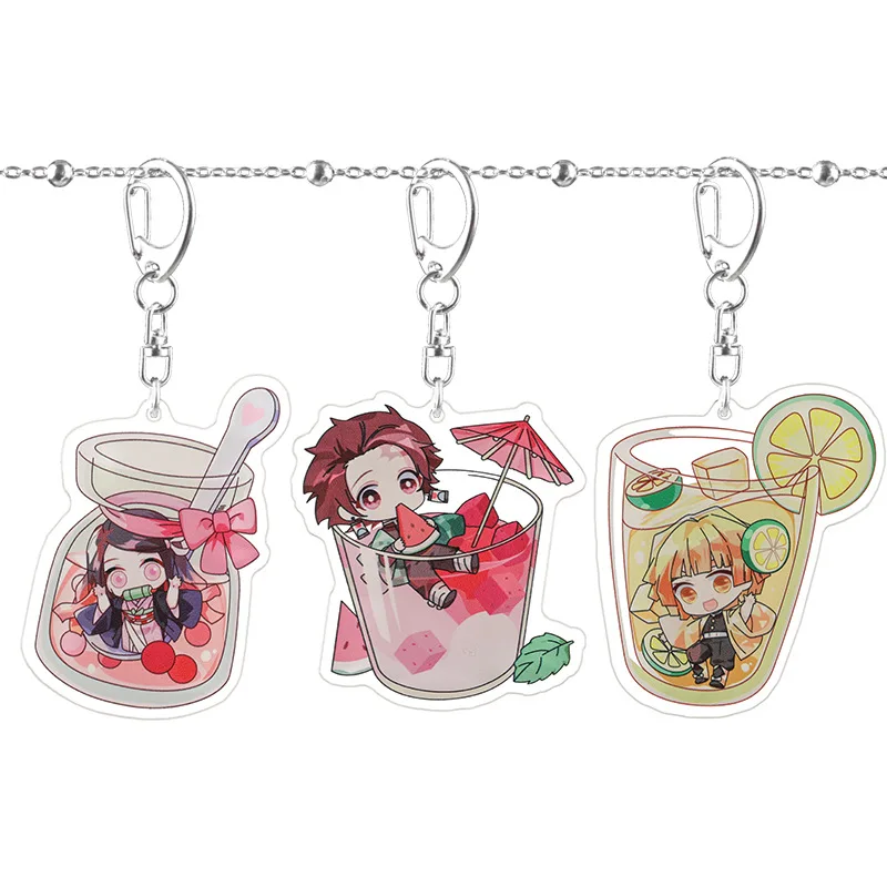 Японский мультяшный брелок Kimetsu No Yaiba милый аниме Tanjirou Nezuko Zenitsu Tomioka Giyuu акриловый