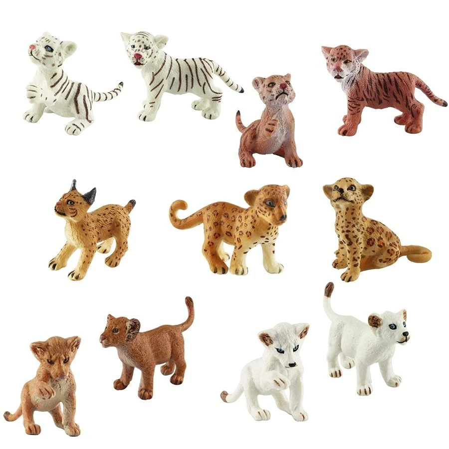 11pcs Mini Animal Figurines Plastic Zoo Animals,miniature Lions Tigers  Cheetahs Lynx Action Figure Toy Set For Kids Toddlers - Action Figures -  AliExpress