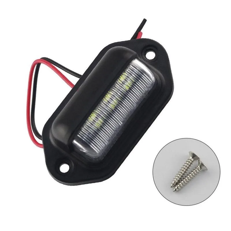 Carro caminhão matrícula Tail Light, Lâmpada lateral, 6 LED, apto para barcos, motocicleta, RV, caminhão, reboque, 12V, 24V, 1pc