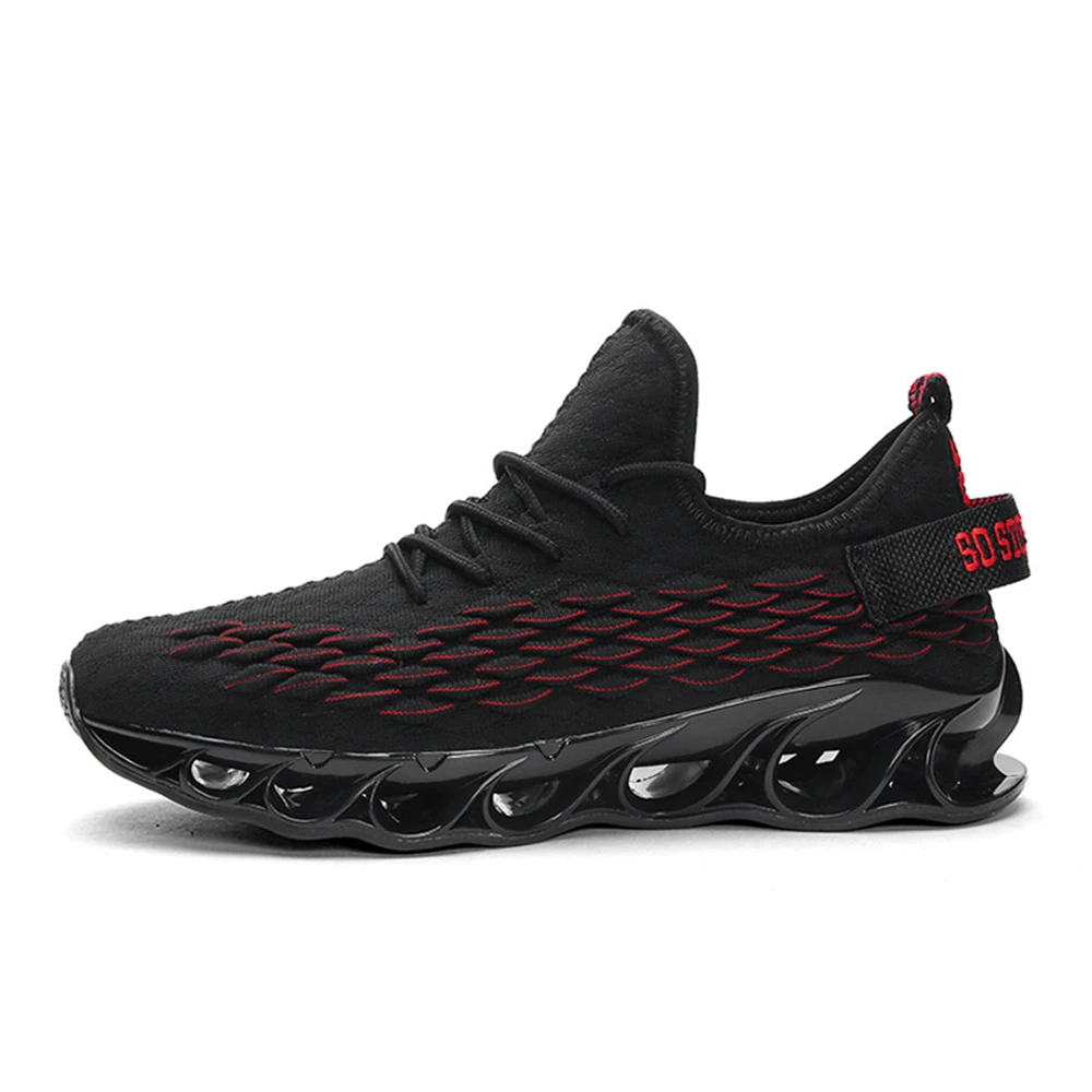 2020new men's running shoes blade bottom flying woven men's shoes wear-resistant men's casual sports shoes outdoor stroll