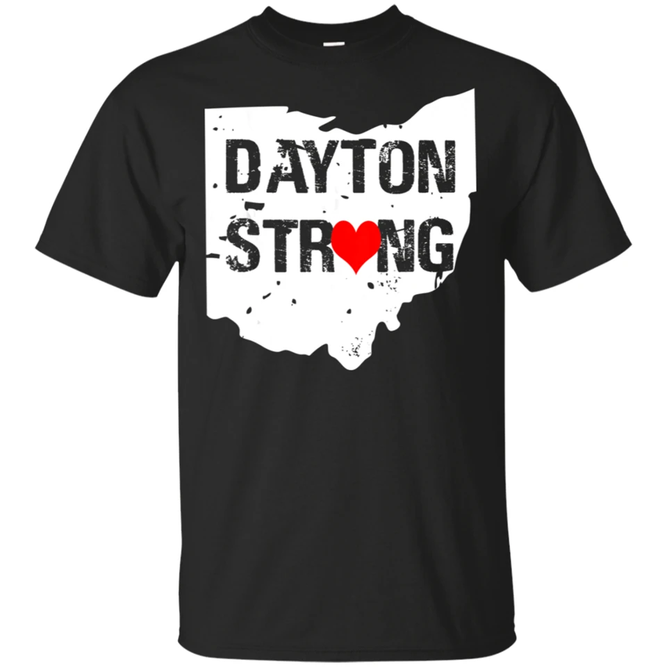 Dayton Ohio State Strong Love Heart Map Black T-Shirt M-3Xl Top Quality Tee Shirt |