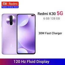 Смартфон Xiaomi Redmi K30 5G 6GB 128 GB, Восьмиядерный процессор Snapdragon 765G, четырехъядерный процессор 64 мп, камера 120 Гц, жидкий дисплей, 4500 мАч, телефон