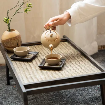 

Japanese Household Fold Kang Table Low Table Window Small Tea Table Tatami Table Land Table Solid Wood Tea Platform Goods Of