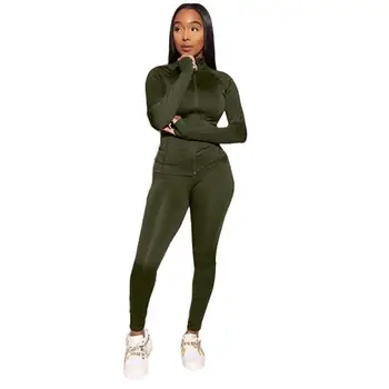 

2 Piece Outfits for Women Casual Fashion New Fall Long Sleeve Sweatshirt Solid Sport Pants Women Tracksuit Skirt Set