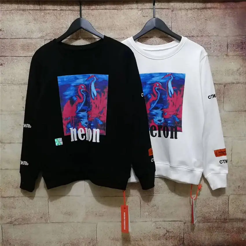

Heron Preston Red-crowned Crane Hoodies Men Women High Quality Heron Preston Embroidery Sweatshirts pullover