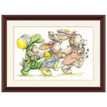 

Cross Stitch Kit Precision Printing XT10 Cute Cartoon Three Little Rabbits Children's Bedroom Decoration