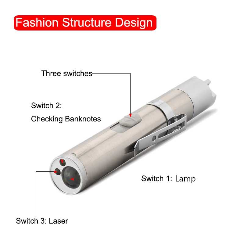 Мини лазерная указка с Usb перезаряжаемым фонариком Laserpen 3 в 1 красная лампа Pointeur Laser Cat Stick Лазерное перо-указка питания