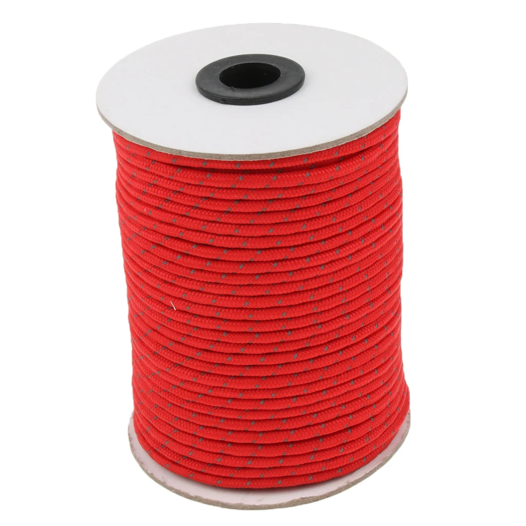 

5mm 50m Reflective Tent Guy Line Guide Rope Nylon Cord for Outdoor Camping Hiking
