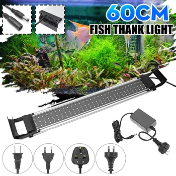 

60CM Waterproof LED Aquarium Lights Fish Tank Light Bar Blue/White Submersible Underwater Clip Lamp Aquatic Decor AC100-240V