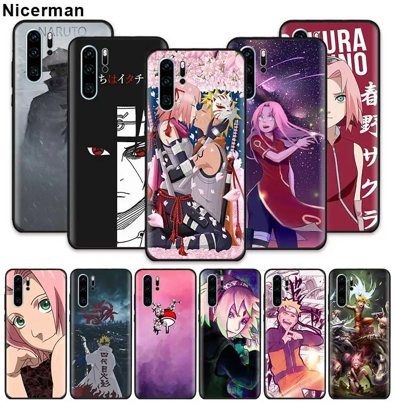 

Naruto Haruno Sakura Case for Huawei P20 P30 P Smart Z Plus 2019 P9 P10 Lite Pro Black Silicone Soft Phone Coque Shell Abdeckung
