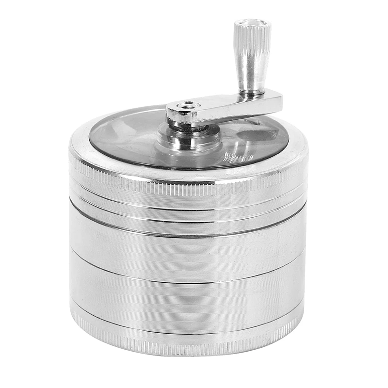 4 Layers Spice Grinder Herb Weed Grinder with Mill Handle Salt and