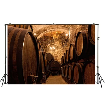 

Wine Cellar Barrels Bacement Bottles Houses Background Wine Aging Video Backdrop Banner Portrait Photocall Photoshoot Back Drops