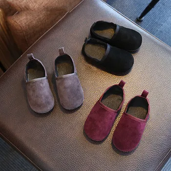 

Shoes For Kids Autumn Casual Boys Girls Shoes Suede Flat 3 Colors Children Popular Walking Black Gray Quality SIZE 21-30